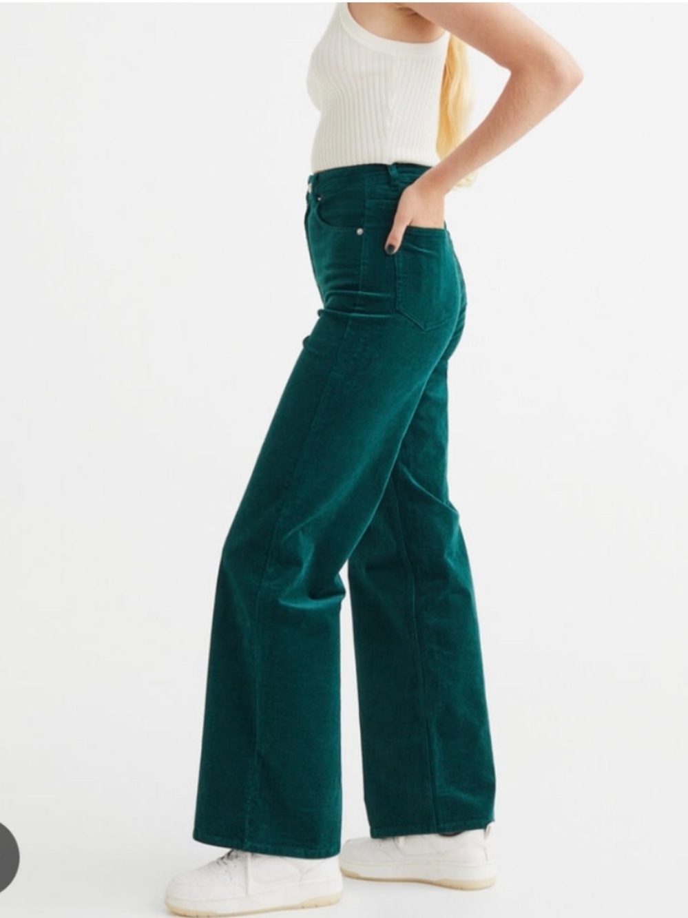 Divided Deep Teal High-Rise Wide-Leg Jeans